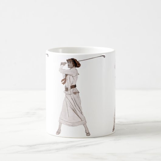  illustratie vrouw golfen koffiemok (Center)