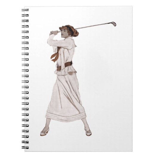 illustratie vrouw golfen notitieboek (Voorkant)