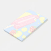 Illustratie vun roze papegaai en aardbeien post-it® notes (Schuin)