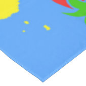 Illustratie vun roze papegaai en aardbeien tafelkleed (Gekanteld)