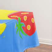 Illustratie vun roze papegaai en aardbeien tafelkleed (Voorbeeld)