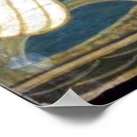 Illustratie Waalbeeld Zwan en Rush en Iris Poster (Hoek)