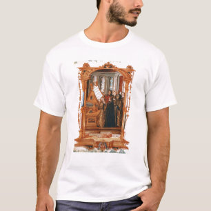 Illustratie waarin het koor wordt afgebeeld dat he t-shirt