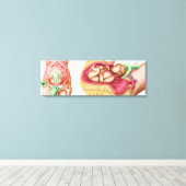 Illustratie waarin keizersnede bij de foetus wordt canvas afdruk (Insitu (Houten vloer))