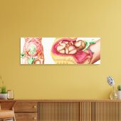 Illustratie waarin keizersnede bij de foetus wordt canvas afdruk (Insitu (Woonkamer))