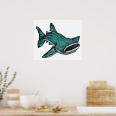 Illustratie walvishaai poster (Keuken)