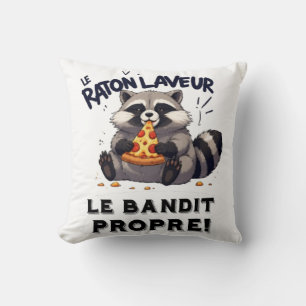 Illustratie Wasbeer Humor De Schone Bandiet Kussen