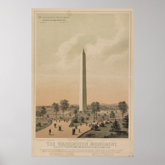 Illustratie  Washington Monument (1886) Poster (Voorkant)