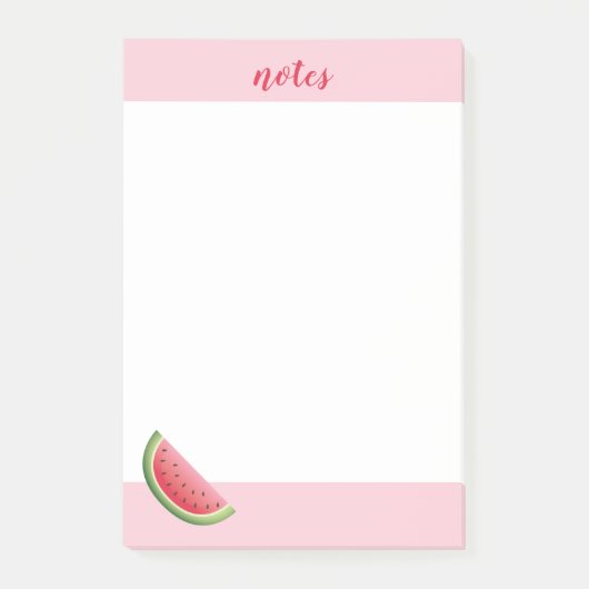 Illustratie watermeloen op roze en aangepaste tite post-it® notes (Voorkant)
