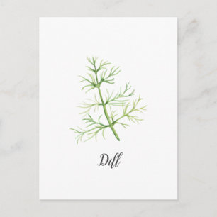 Illustratie Waterverf Dill Herb Briefkaart
