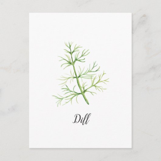 Illustratie Waterverf Dill Herb Briefkaart (Voorkant)