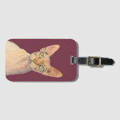 Illustratie Waterverf Elegant Sphynx Cat Bagagelabel (Voorkant (horizontaal))