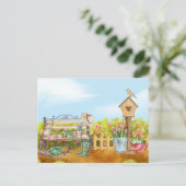 Illustratie Waterverf Gardener Briefkaart (Staand voorkant)