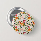 Illustratie Waterverf Girly Chic Floral Pattern Ronde Button 5,7 Cm (Voorkant /achterkant)