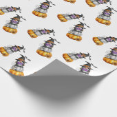 Illustratie Waterverf Halloween Autumn Gnome Cadeaupapier (Hoek)