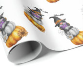 Illustratie Waterverf Halloween Autumn Gnome Cadeaupapier (Rol Hoek)