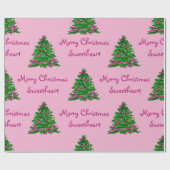 Illustratie Waterverf kerstboom Costomize Cadeaupapier (Vlak)