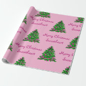 Illustratie Waterverf kerstboom Costomize Cadeaupapier (Uitgerold)