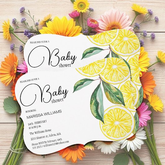 Illustratie Waterverf Lemon Slices Feestdagenkaart