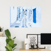 Illustratie Waterverf Mykonos Poster (Thuiskantoor)