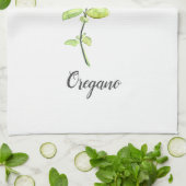 Illustratie Waterverf Oregano Herb Theedoek (Gevouwen)