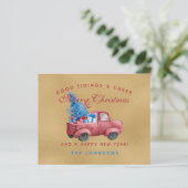 Illustratie Waterverf Rode kersttruck  Foto (Staand voorkant)