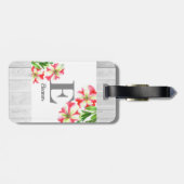 Illustratie waterverf Roze en White Petunias Bagagelabel (Achterkant horizontaal)