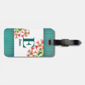 Illustratie waterverf Roze en White Petunias Bagagelabel (Achterkant horizontaal)