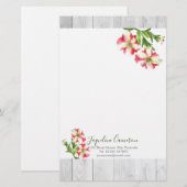 Illustratie waterverf Roze en White Petunias Briefpapier (Voorkant / Achterkant)