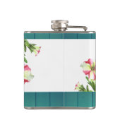 Illustratie waterverf Roze en White Petunias Heupfles (Achterkant)