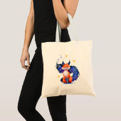 Illustratie waterverf van Galaxy Celestial Fox Tote Bag (Voorkant (product))