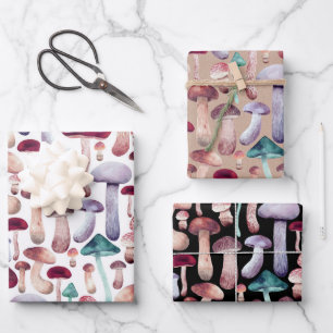 Illustratie Waterverf wilde paddenstoelen  Inpakpapier Vel