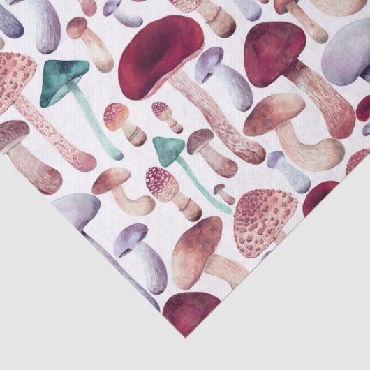 Illustratie Waterverf wilde paddenstoelen Tissuepapier (Detail)