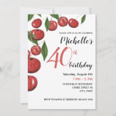 Illustratie Waterverf zoete kersen Birthday Kaart (Voorkant)