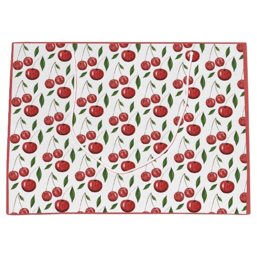 Illustratie Waterverf zoete kersen Groot Cadeauzakje (Voorkant)