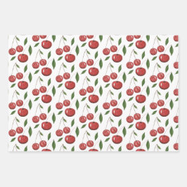 Illustratie Waterverf zoete kersen Inpakpapier Vel