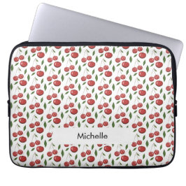 Illustratie Waterverf zoete kersen Monogrammed Laptop Sleeve