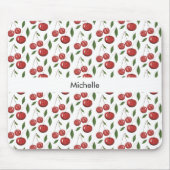 Illustratie Waterverf zoete kersen Monogrammed Muismat (Voorkant)