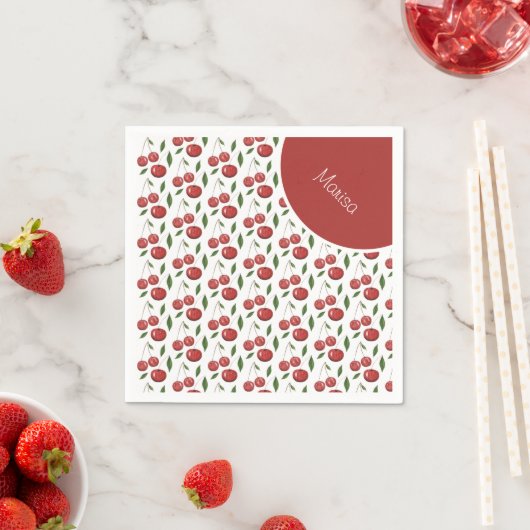 Illustratie Waterverf zoete kersen Servet (Insitu)