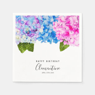 Illustratie Waterverf zomerbloemen   Geboortedag Servet