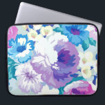 Illustratie Waterverf zomerbloemen Laptop Sleeve<br><div class="desc">Rendy kleurige zomerbloemen waterverven illustratie met paarse blauwe en witte kleuren.</div>