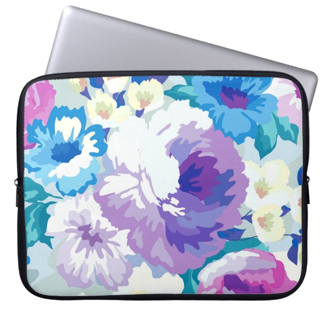 Illustratie Waterverf zomerbloemen Laptop Sleeve (Voorkant)