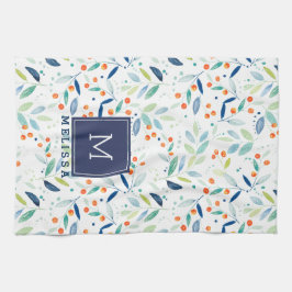 Illustratie Waterverven flessenpatroon Theedoek