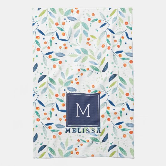 Illustratie Waterverven flessenpatroon  Theedoek (Verticaal)