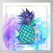 Illustratie waterverven Pine-Apple Poster (Voorkant)
