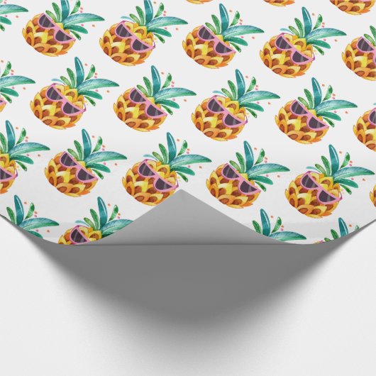 Illustratie Waterverven PineapplePattern Cadeaupapier (Hoek)