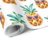 Illustratie Waterverven PineapplePattern Cadeaupapier (Rol Hoek)