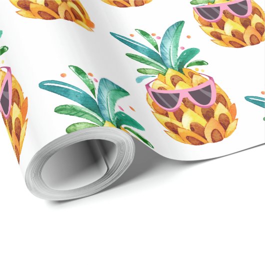 Illustratie Waterverven PineapplePattern Cadeaupapier (Rol Hoek)