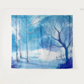 Illustratie Waterverven winterlandschap Wandkleed (Voorkant (horizontaal))
