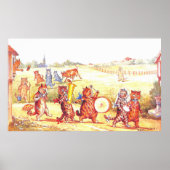 Illustratie weddenschapskat van Louis Wain Poster (Voorkant)